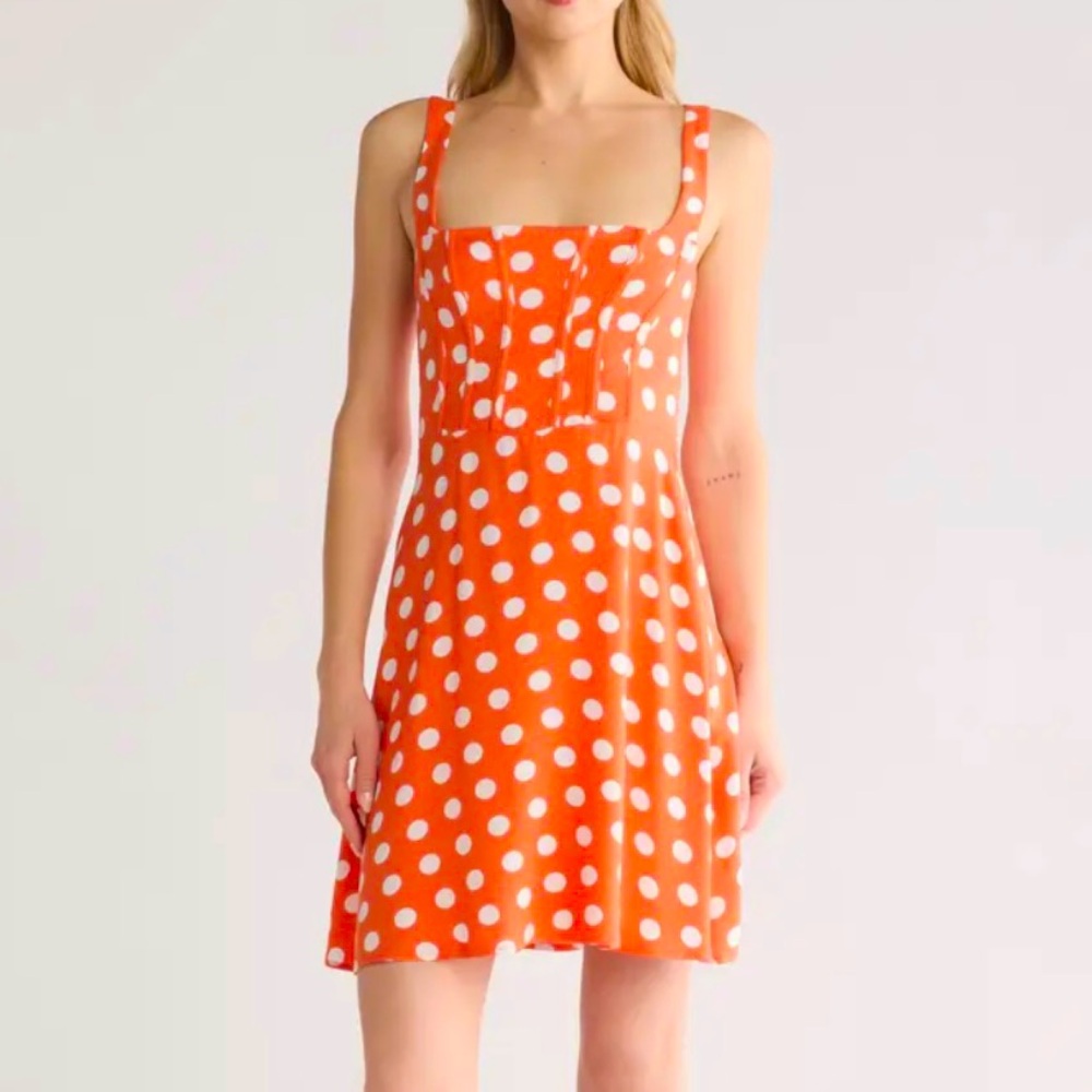 NWT Lindsi Polka Dot Corset Mini Dress